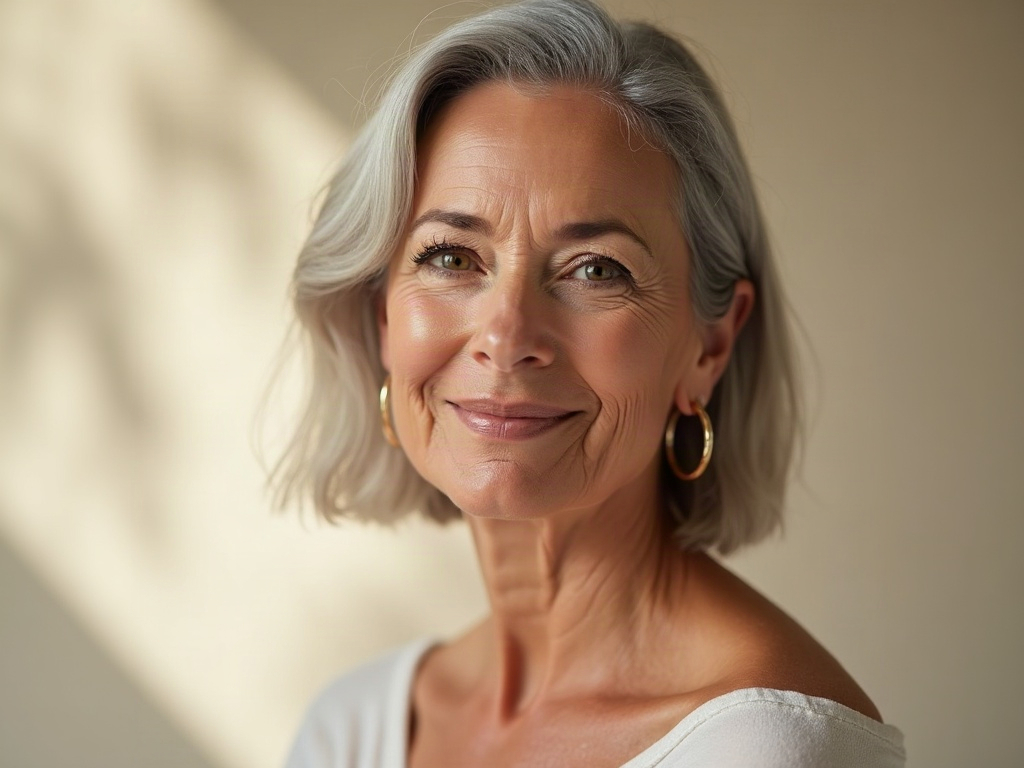 Mature skin with a healthy glow after dermaplaning at Crave Med Spa