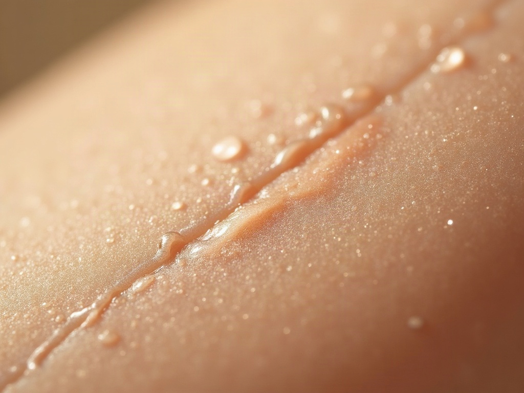 A faded scar and surrounding skin texture, treated at Crave Med Spa