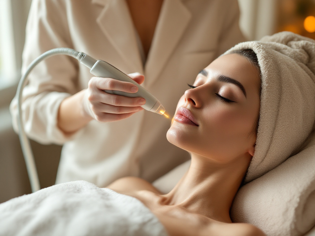 A Laser Genesis treatment being performed at Crave Med Spa in Humble, TX