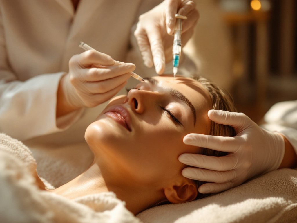 A physician marking injection points before a wrinkle treatment at Crave Med Spa